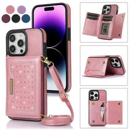 Slim Magnetic iPhone Wallet Case with Stand - Anti-Drop, Shockproof Protection for iPhone 15/14/13/12 Series