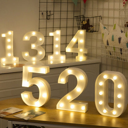 LED letter light in well-lit room