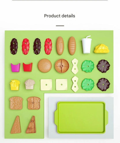 children educational burger toy set