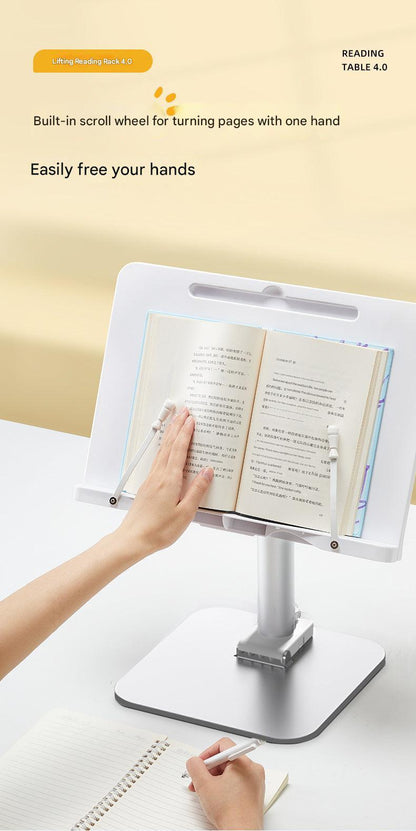 adjustable aluminum book stand with light