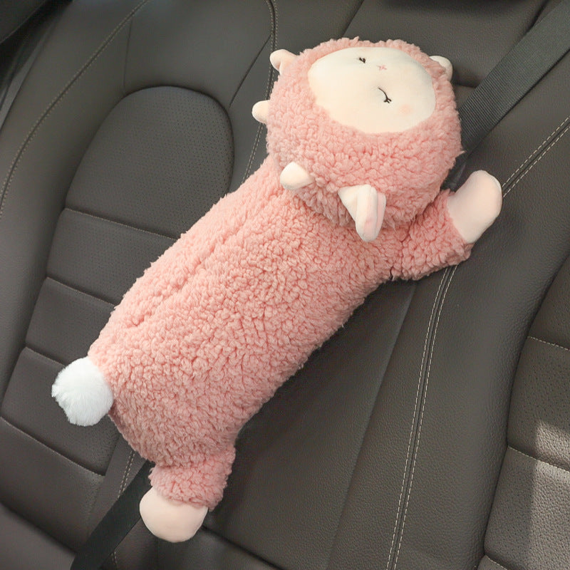 pink bottle themed seat belt cushion for kids image