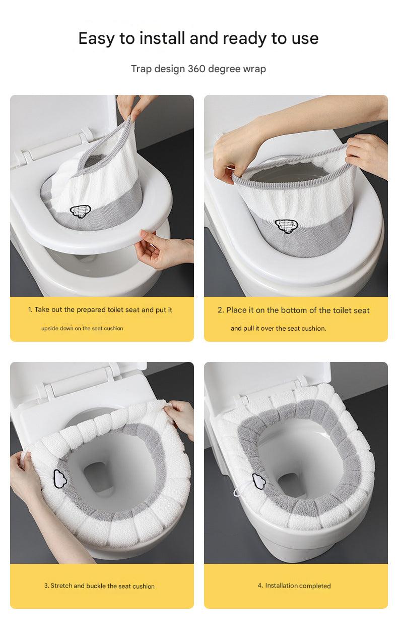 soft plush grey toilet seat cover