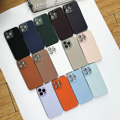 Luxury Full-Body iPhone Case with Textured Finish – Shockproof, Scratch Resistant & Anti-Fingerprint Protection for iPhone 14/15/16 Series