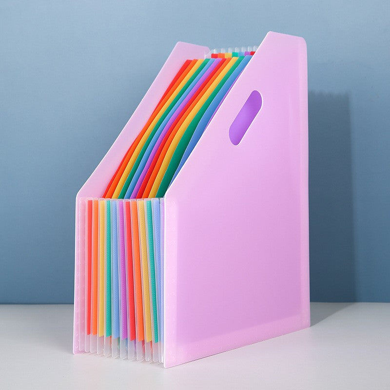 close-up of plastic file dividers