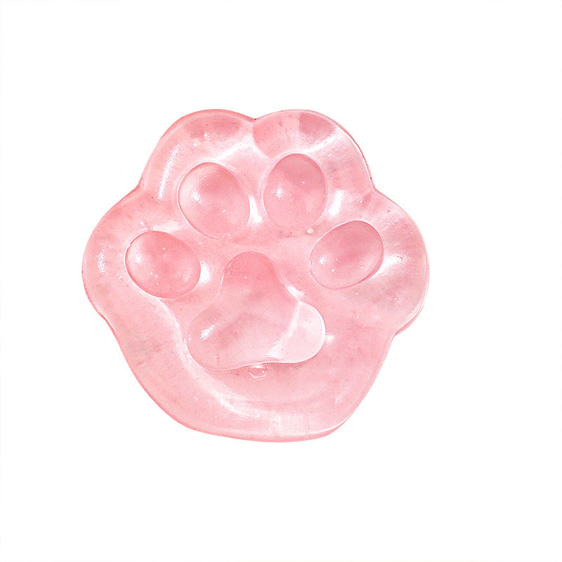 squeezable stress toy with cat paw design