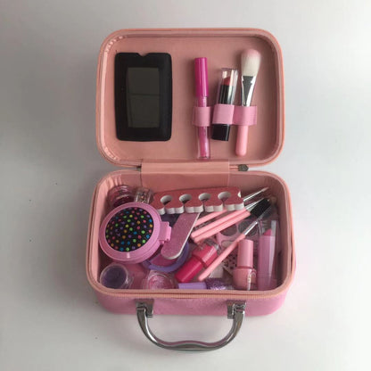 child playing with unicorn makeup set