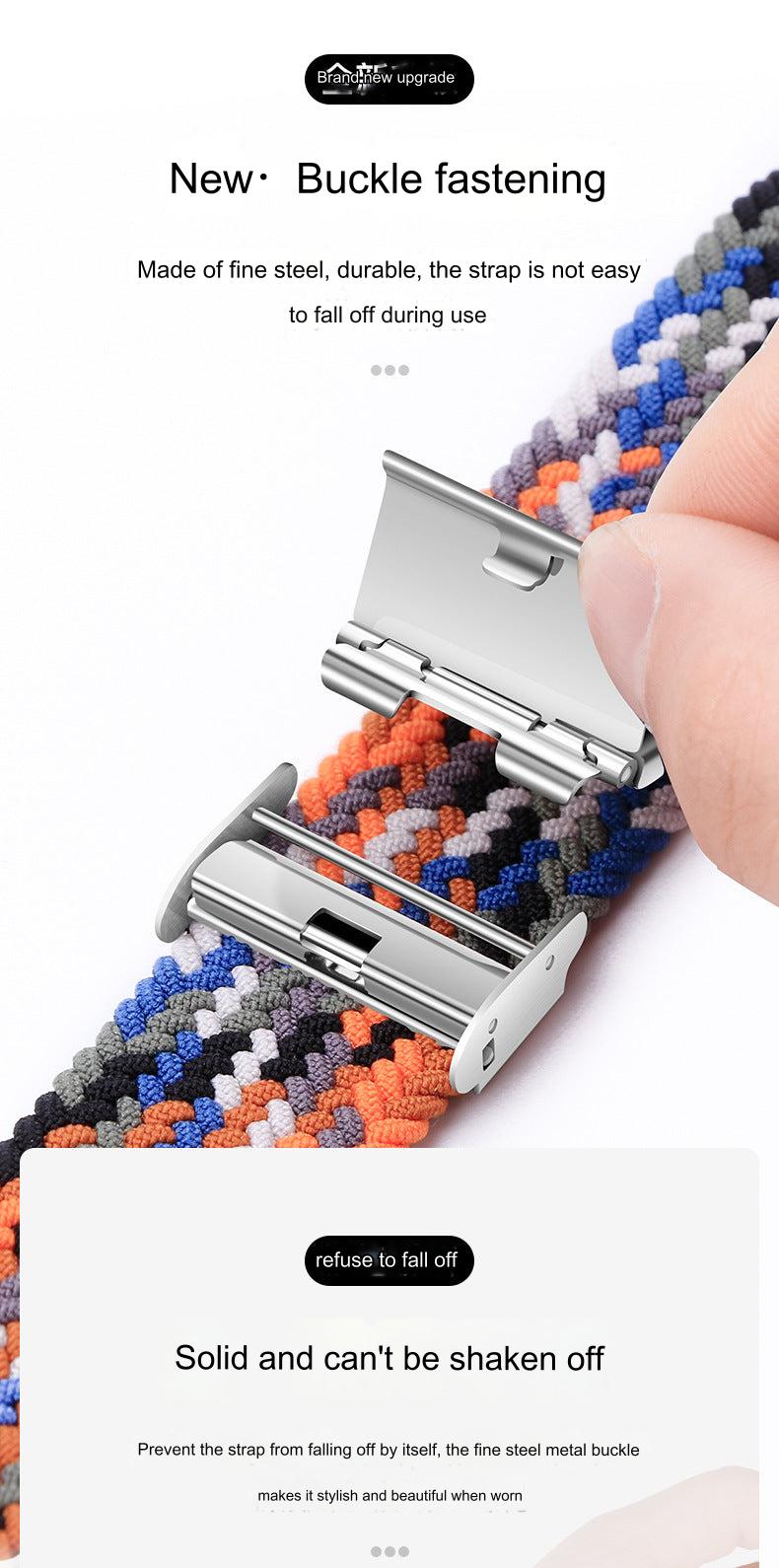 Premium Nylon Woven Strap for Apple Watch - Fits All Series and Sizes - Adjustable Buckle - Stylish and Durable