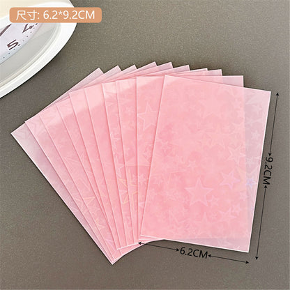 Transparent card sleeve with star pattern