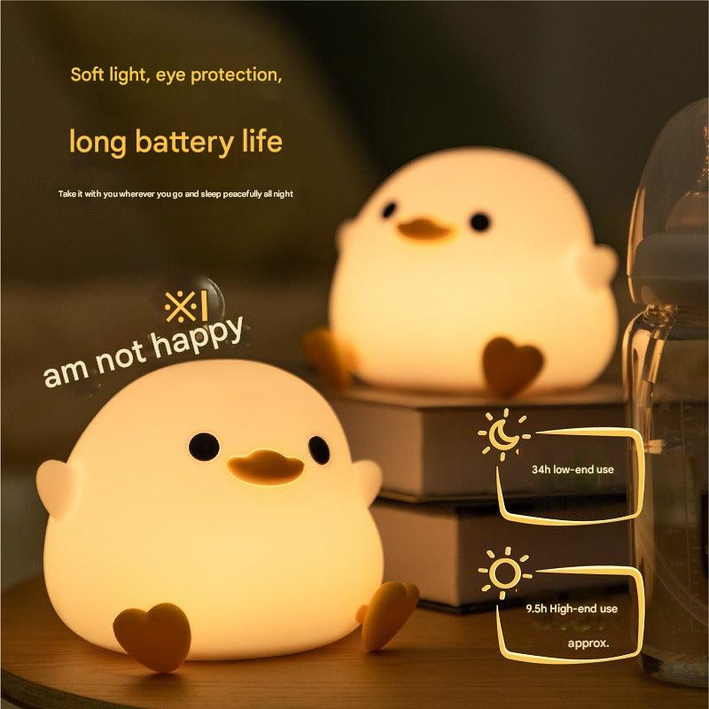 Portable duck-shaped silicone lamp