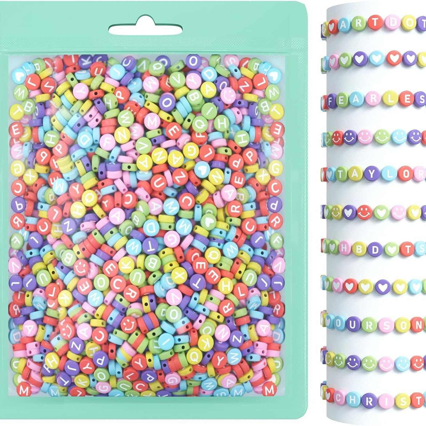 heart-shaped colorful beads for crafts