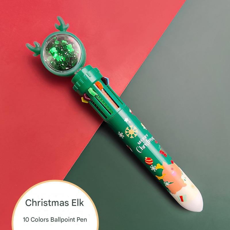 writing instrument with Christmas decorations, multi ink