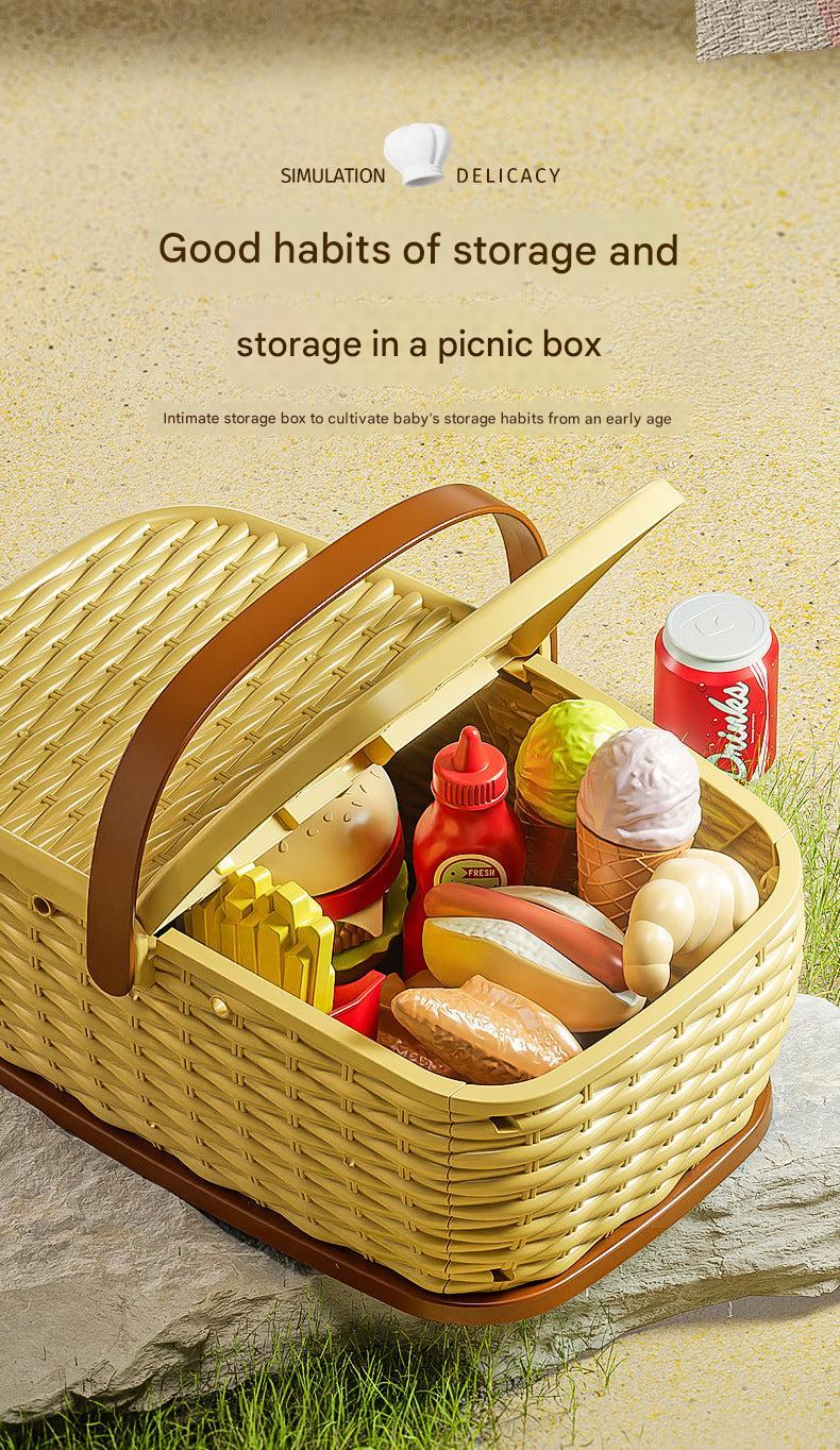 children's playset with picnic mat and snacks