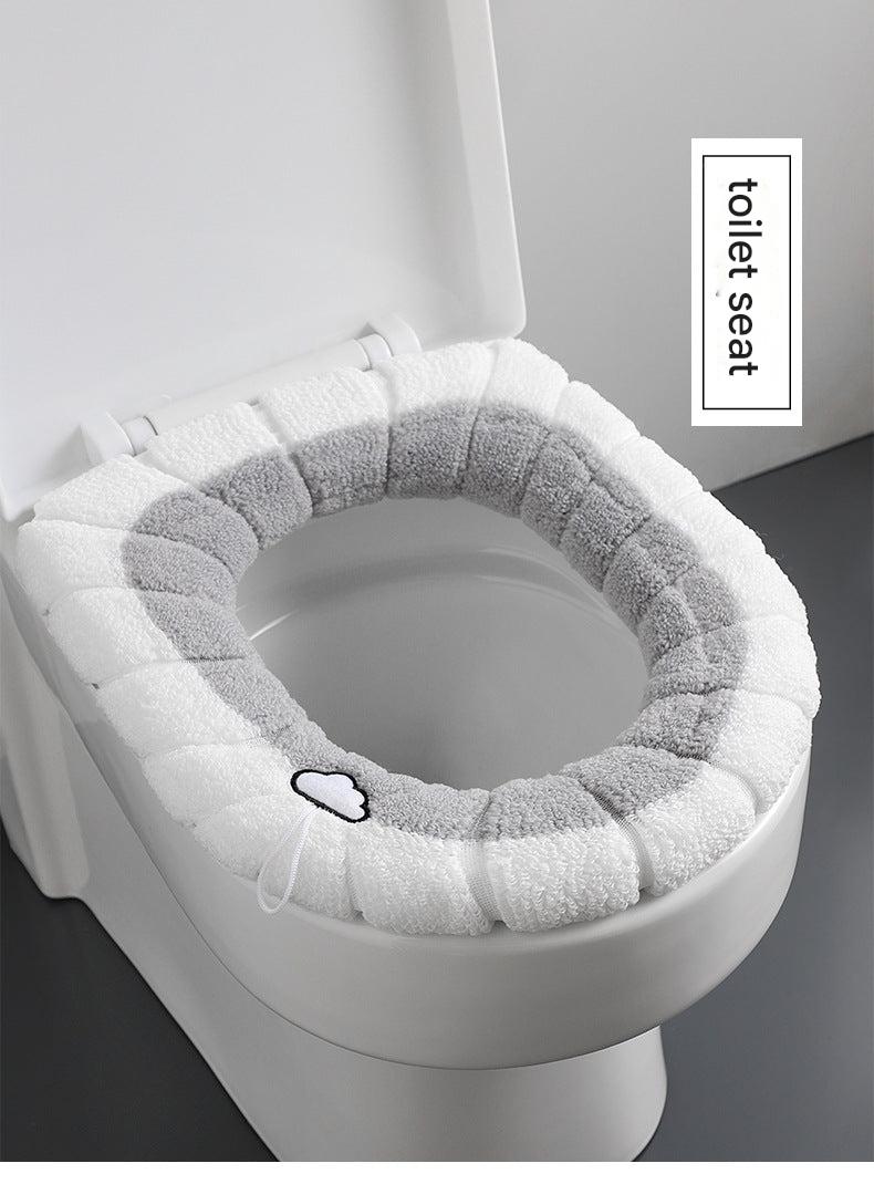 machine-washable plush toilet seat cover