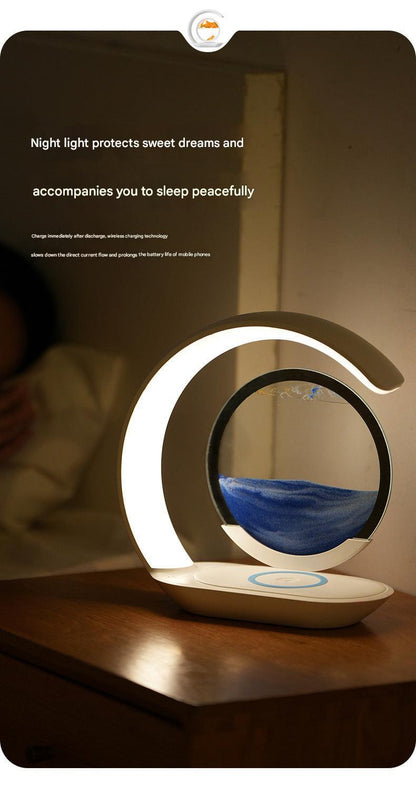 Contemporary lamp with built-in battery and touch sensitivity