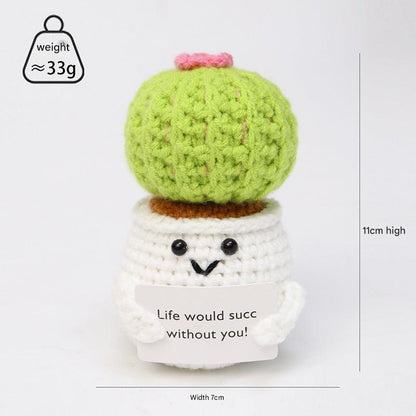 stuffed knitted toy with unique design