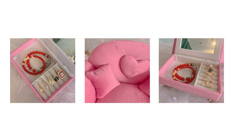 plush rose pink velvet jewelry box