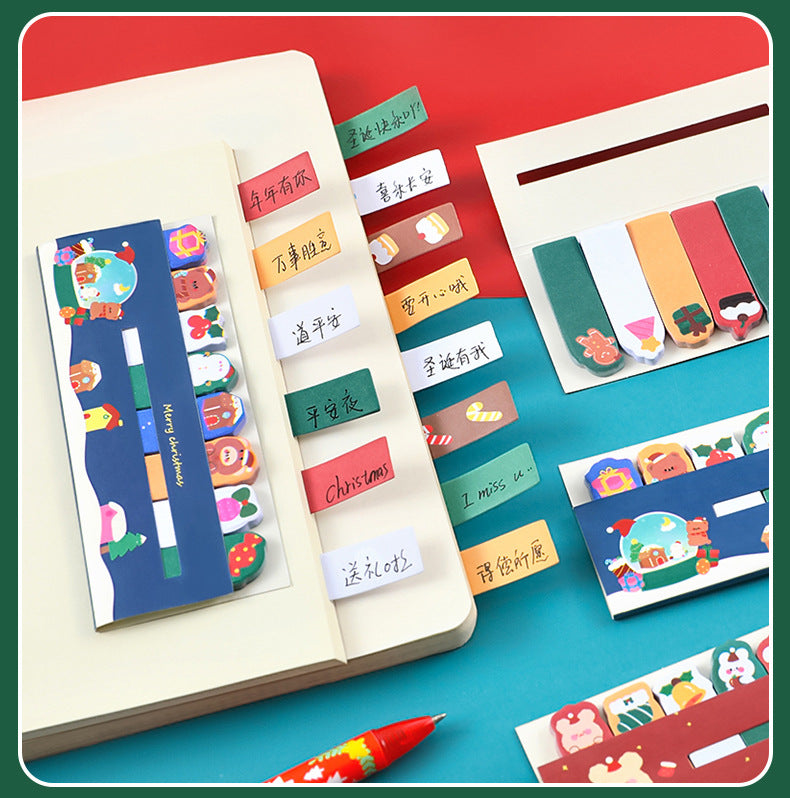 Group of Christmas themed sticky notes