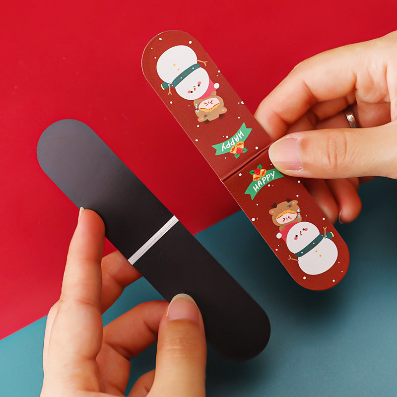 Festive snowman magnetic bookmark for books