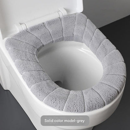 machine-washable plush toilet seat cover