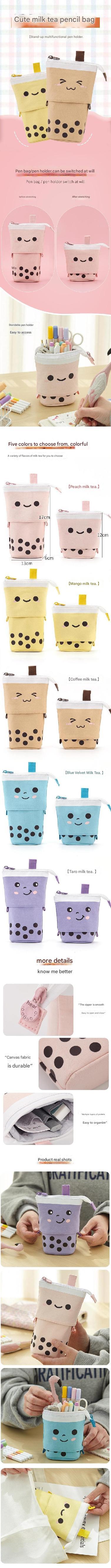 taro milk tea textured pencil storage