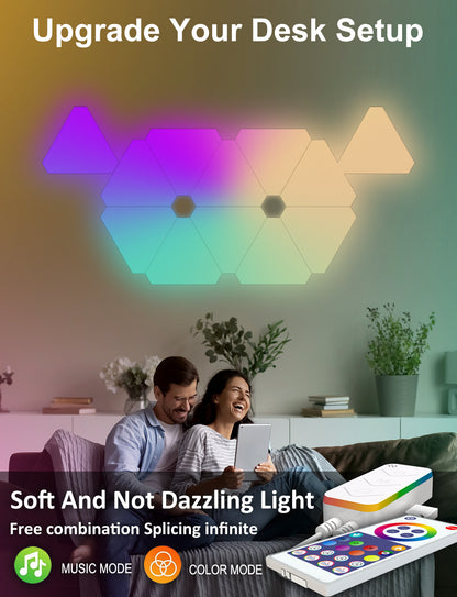 Smart LED light panel music sync feature