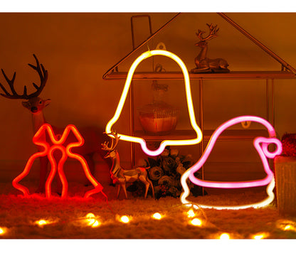 Christmas themed neon LED light deer shape