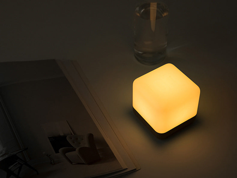 cube LED nightlight charging via USB