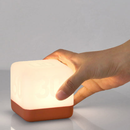 cube-shaped timer nightlight in ambient setting