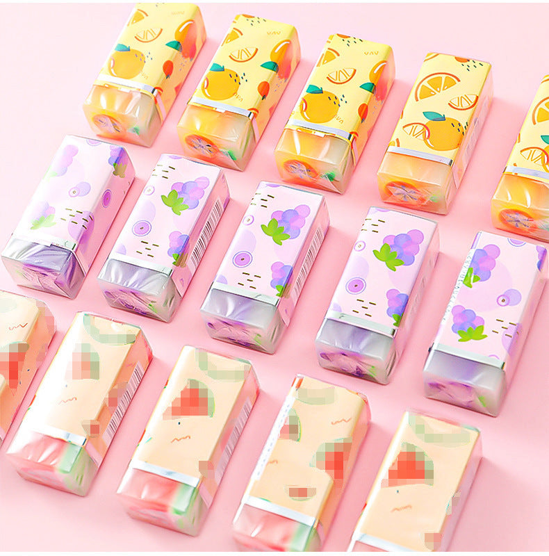 vibrant fruit-themed eraser collection