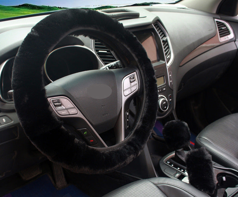 mint green plush car steering wheel accessory