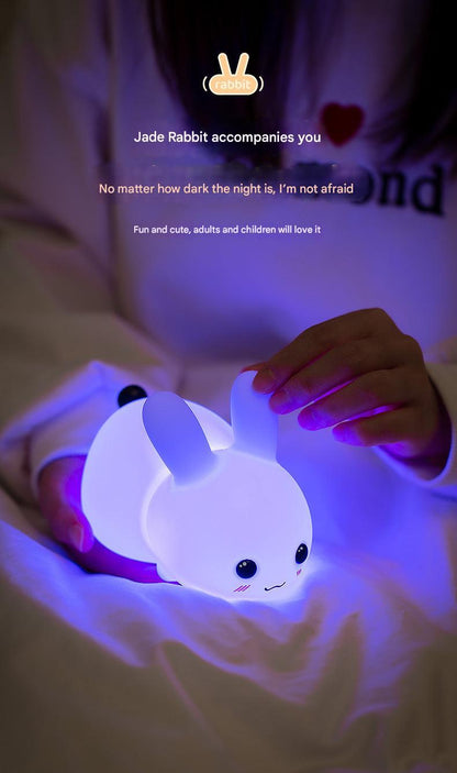 Dynamic rabbit night light showing dual-tone lighting