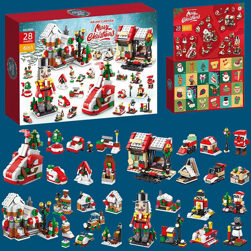 Christmas Advent calendar toy with festive decor