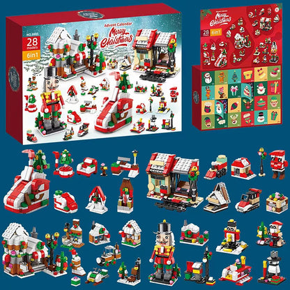 Christmas Advent calendar toy with festive decor