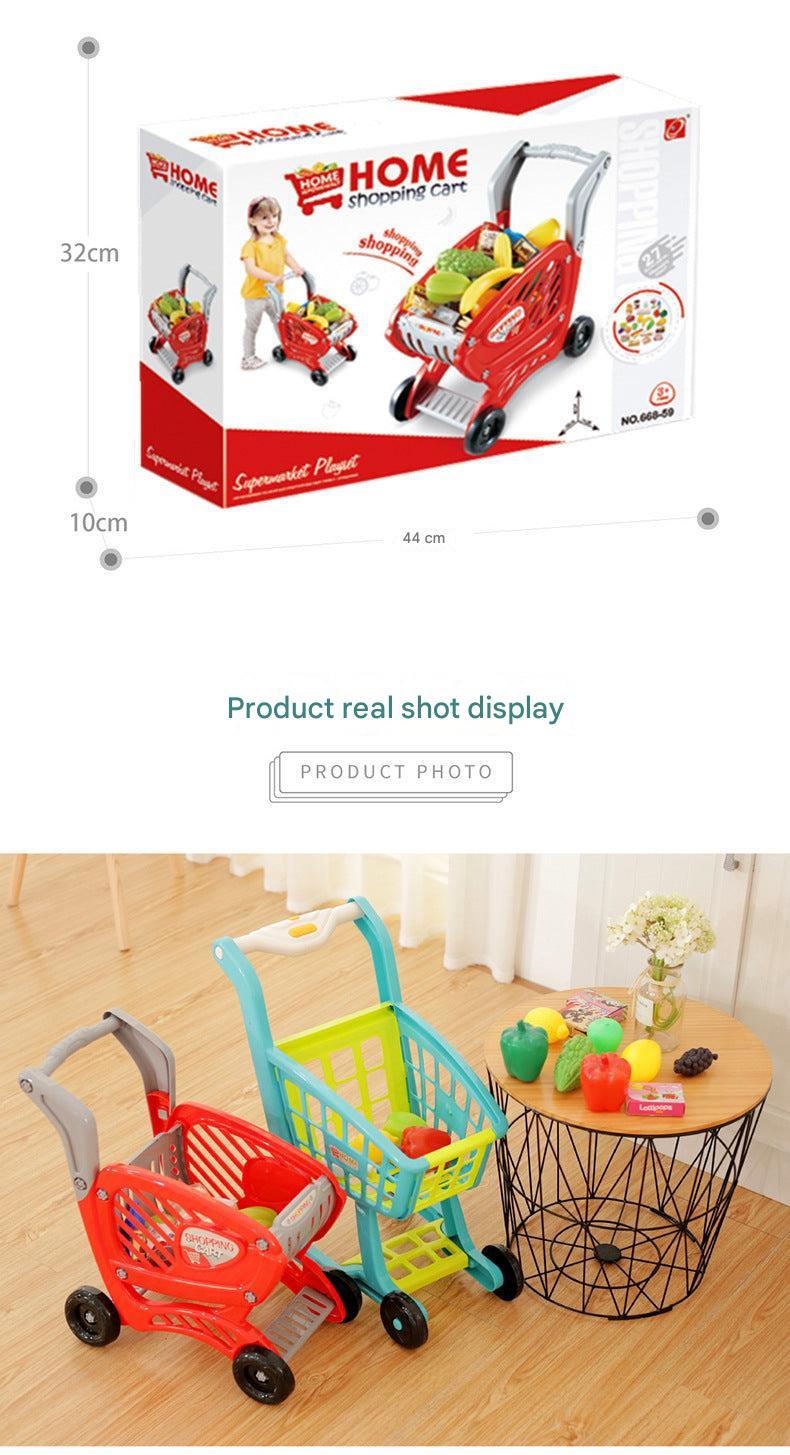 girl engaging with colorful grocery shopping playset