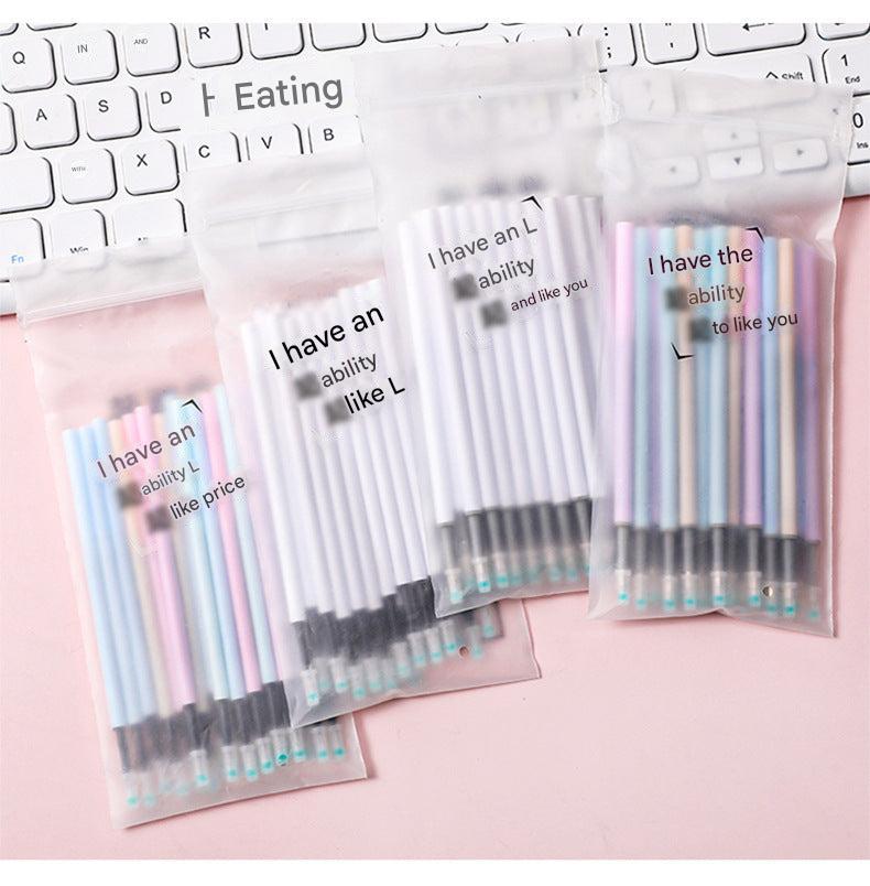 opened package gel pen refills