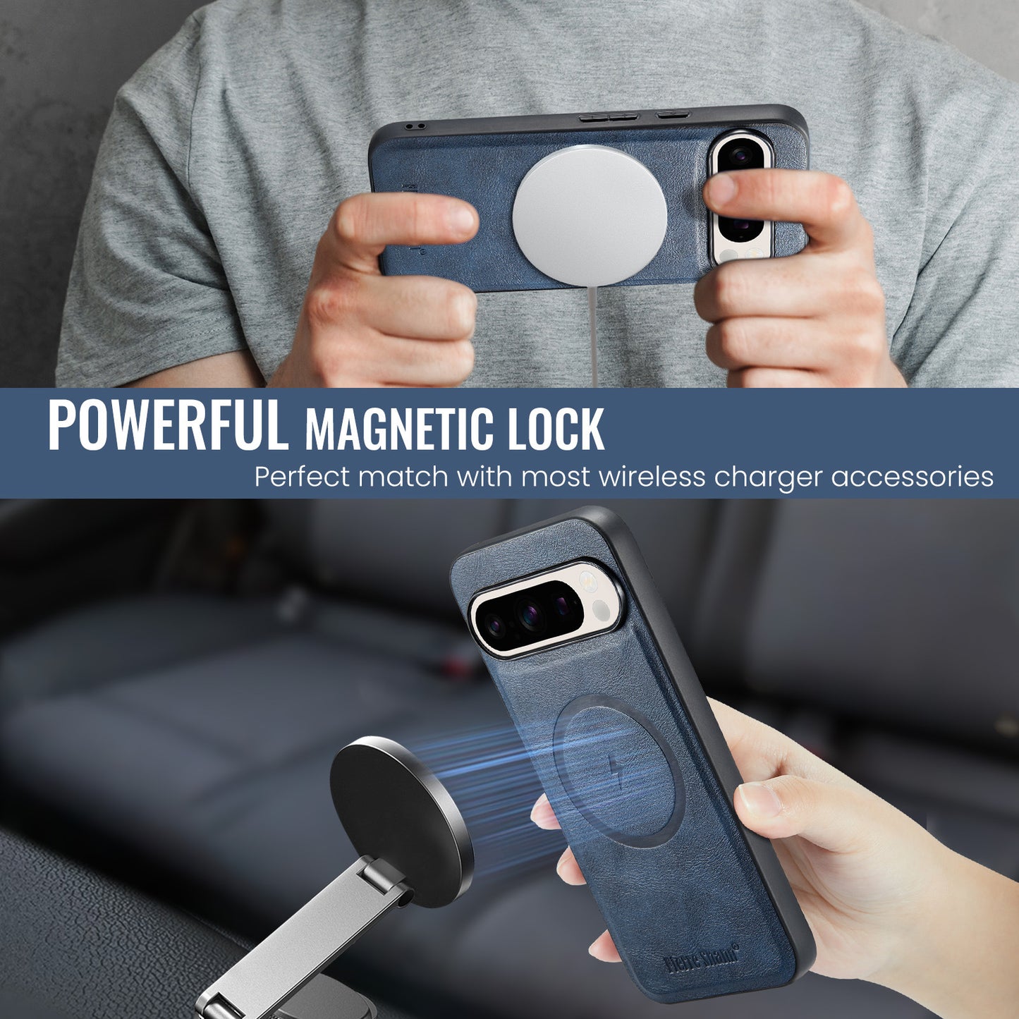 MagSafe Compatible Magnetic Phone Case for Google Pixel & iPhone – Card Slot & Stand Functionality