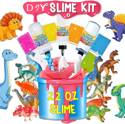 DIY Dinosaur Slime Kit - Fun Bubble Foam Craft for Kids - Safe & Non-Toxic - Great for Sensory Play & Learning