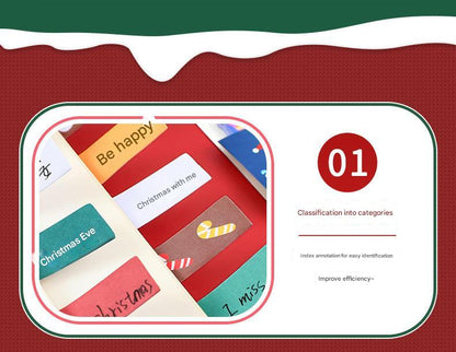 Back view of the Christmas themed sticky notes