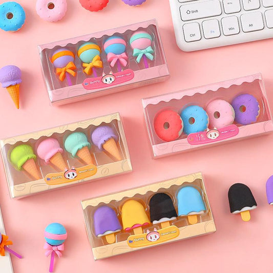 Kid's ice cream shaped eraser colorful desk accessory