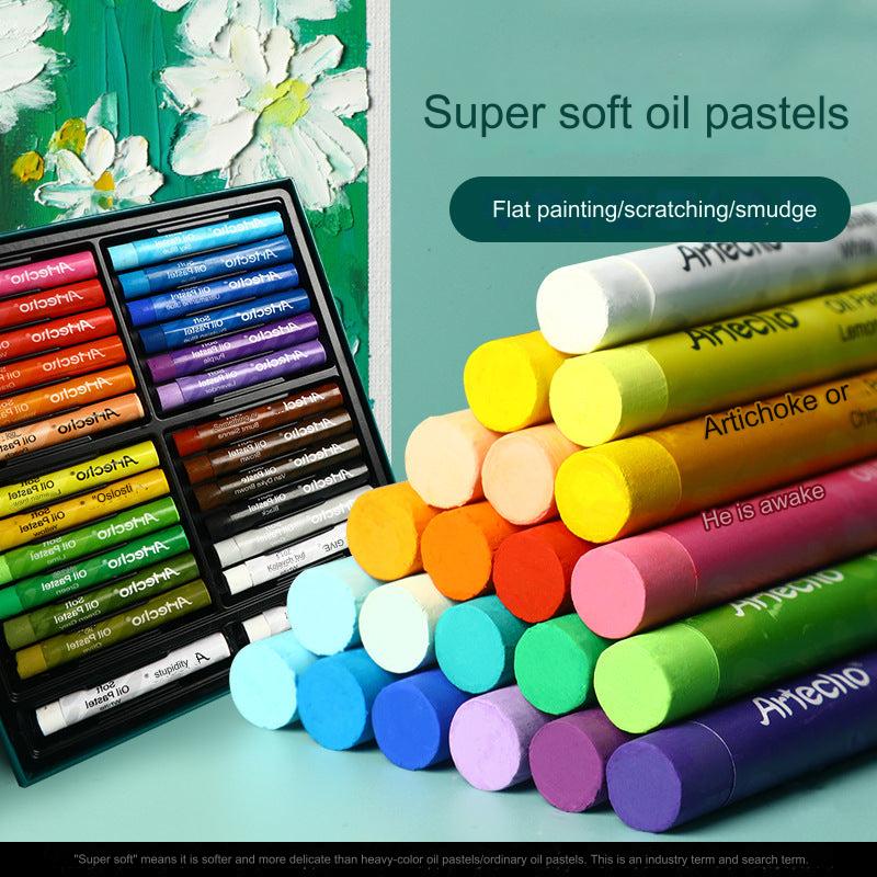 Montmartre 24-Color Ultra Soft Oil Pastels for Kids - Vibrant, Easy to Blend Art Crayons