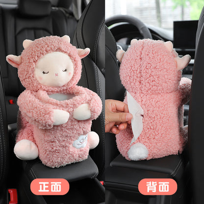 Creative plush banana monkey car tissue holder