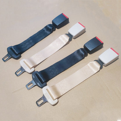 beige car seat belt extender close-up image