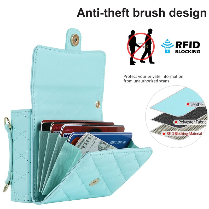 Stylish Protective Wallet Case for Samsung Z Flip Series - Multi-Color Crossbody Design