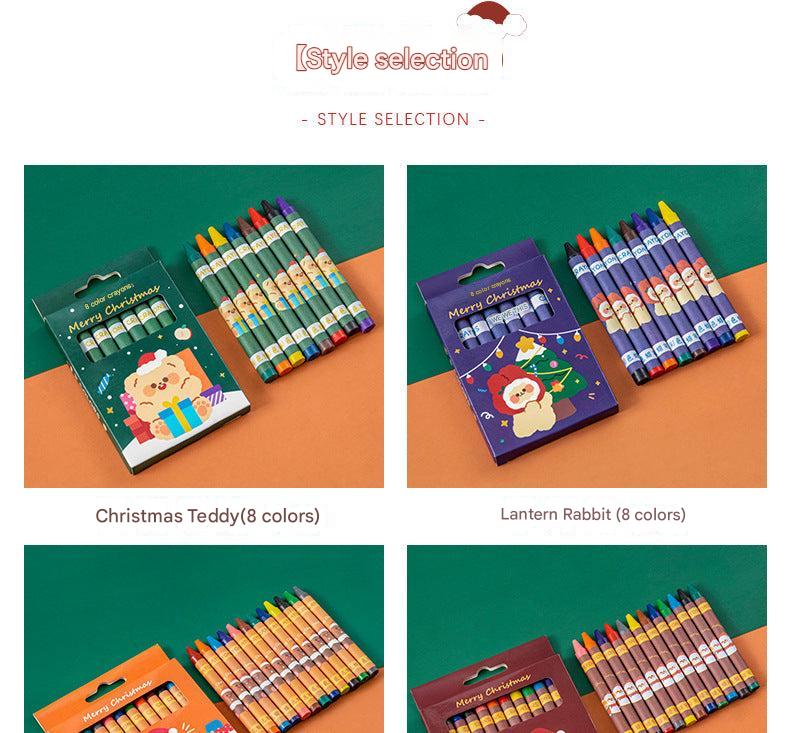 colorful Christmas Cabin crayon set