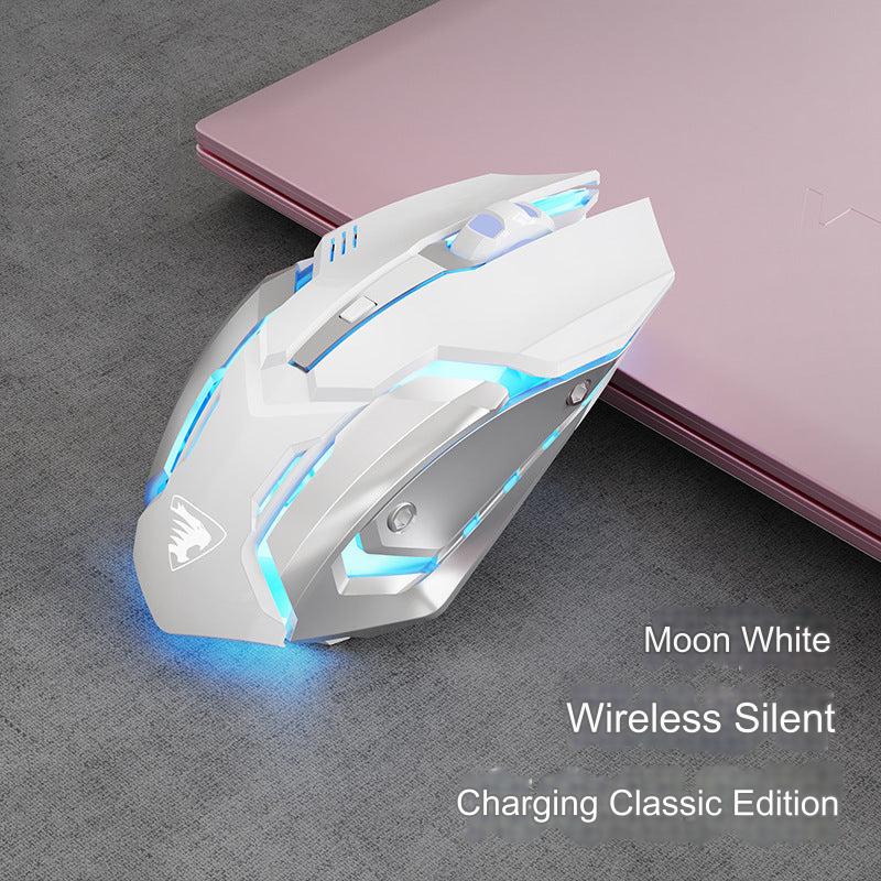 EWEADN G305 Wireless Gaming Mouse - Silent & Rechargeable Bluetooth Dual Mode - Ergonomic Design, 3200 DPI, 6 Buttons