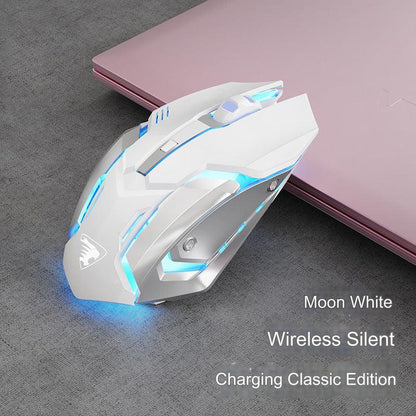 EWEADN G305 Wireless Gaming Mouse - Silent & Rechargeable Bluetooth Dual Mode - Ergonomic Design, 3200 DPI, 6 Buttons